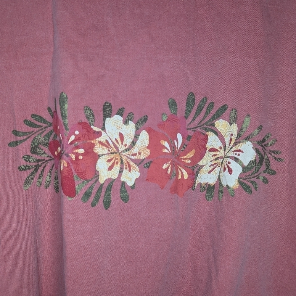 Vintage Hawaiian original crazy shirt hibiscus dyed Floral shirt womens L - Picture 5 of 7